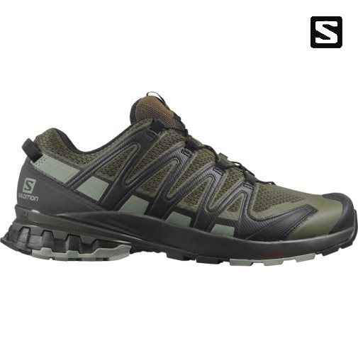 Olive Salomon Xa Pro 3d V8 Wide Men's Trail Running Shoes | PH 68435P